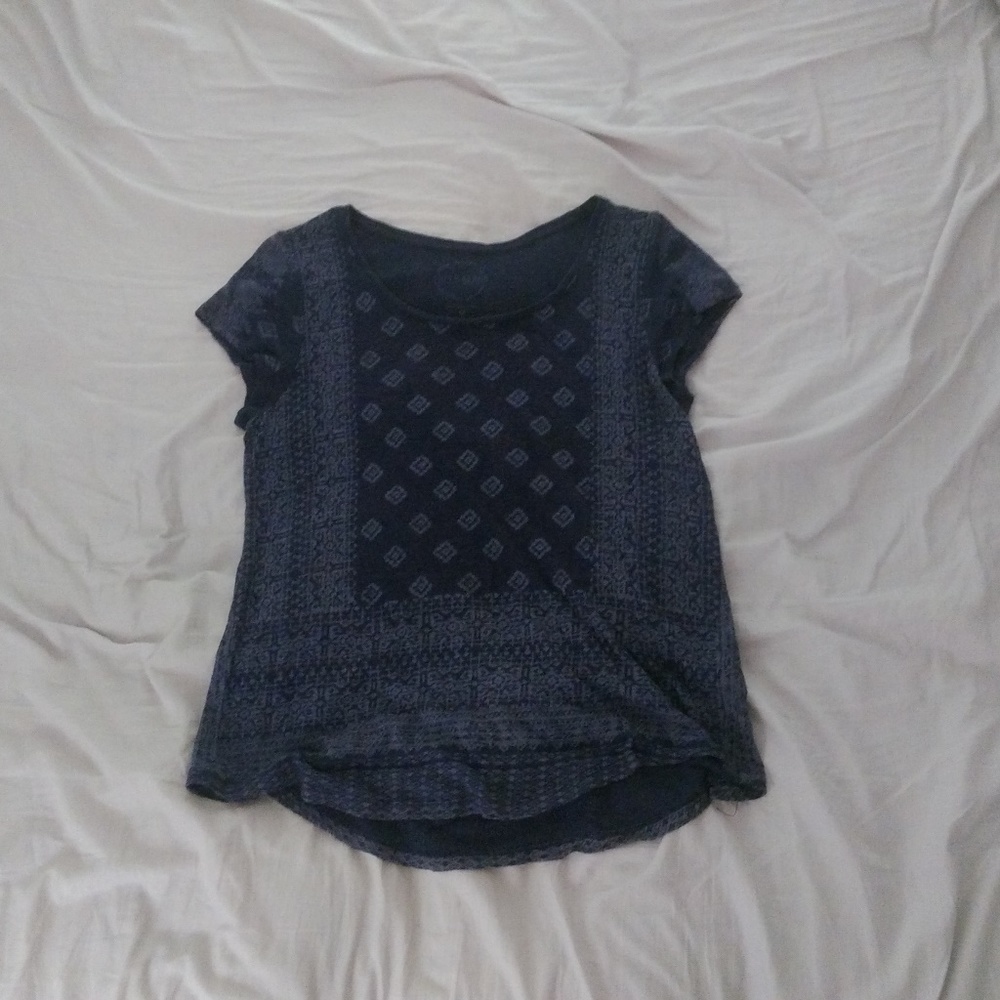 Lucky Brand linen tribal print tee